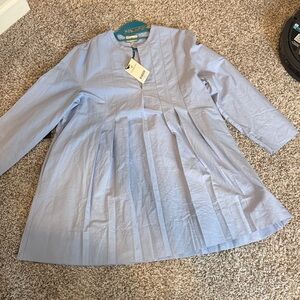 Tuckernuck NWT Light Blue Pleated Long Sleeve Shirt Dress